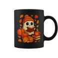 Ghost Reading Book Lovers Autumn Fall Halloween Graphic Print Coffee Mug