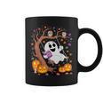 Ghost Reading Book On Swing Halloween Autumn Art Graphic Print Coffee Mug