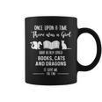 Girl Who Loved Books Cats And Dragons Reading Lover Graphic Print Coffee Mug