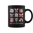 Girls 100 Days Of School Coquette Bow Pencil Bus Book Crayon Graphic Print Coffee Mug