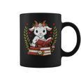 Goat Reading Book Graphic Goat With Book Floral Graphic Print Coffee Mug