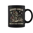 Good Girls Read Bad Books Dark Romance Reader Skeleton Goth Graphic Print Coffee Mug