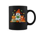 Halloween Ghost Cat Reading Book Women Girls Cute Graphic Print Coffee Mug Halloween Ghost Cat Reading Book Women Girls Cute Graphic Print Coffee Mug