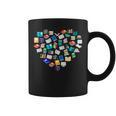 Heart Of Books Book Lover Heart Shape Reading Graphic Print Coffee Mug