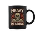 Heavy Reading Book Lover Skeleton Ironic Graphic Graphic Print Coffee Mug