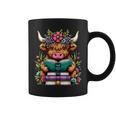 Highland Cow Book Floral Bookworm Graphic Print Coffee Mug Highland Cow Book Floral Bookworm Graphic Print Coffee Mug