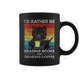 I'd Rather Be Reading Books And Drinking Coffee Cat For Men Women Kids Graphic Print Coffee Mug