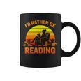 I'd Rather Be Reading Retro Book Lover Bookworm Graphic Print Coffee Mug