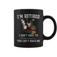 I'm Retired 2026 Cat Reading Book Retirement Graphic Print Coffee Mug