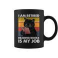 I'm Retired Reading Books Is My Job Cat Reader Graphic Print Coffee Mug
