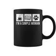 I'm A Simple Woman Tea Books & Dogs Reading Lover Graphic Print Coffee Mug