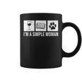 I'm A Simple Woman Wine Books & Dogs Reading Lover Graphic Print Coffee Mug