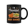 I'm Thankful For Books Lover Reading Pumpkin Thanksgiving Graphic Print Coffee Mug