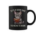 It's A Good Day To Read A Book Cat Pixel Art Graphic Print Coffee Mug