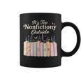 It's Too Nonfictiony Outside Retro Books With Flowers Graphic Print Coffee Mug It's Too Nonfictiony Outside Retro Books With Flowers Graphic Print Coffee Mug