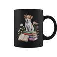 Jack Russell Terrier Bookworm Flowers Book Reading Books Graphic Print Coffee Mug Jack Russell Terrier Bookworm Flowers Book Reading Books Graphic Print Coffee Mug