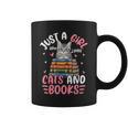 Just A Girl Who Loves Books And Cats Cat Reading Girls Graphic Print Coffee Mug Just A Girl Who Loves Books And Cats Cat Reading Girls Graphic Print Coffee Mug