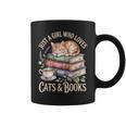 Just A Girl Who Loves Cats And Books Reading Librarian Graphic Print Coffee Mug Just A Girl Who Loves Cats And Books Reading Librarian Graphic Print Coffee Mug