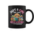 Just a Girl Who Loves Dogs & Books Dog Reading Graphic Print Coffee Mug