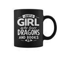 Just a Girl Who Loves Dragons & Books Book Lover Women Nerd Graphic Print Coffee Mug