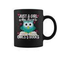 Just A Girl Who Loves Owls And Books Cute Bookworm Graphic Print Coffee Mug
