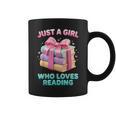 Just a Girl Who Loves Reading Women Book Lover Bookworm Graphic Print Coffee Mug