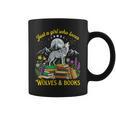 Just A Girl Who Loves Wolves And Books Howling Wolf Moon Graphic Print Coffee Mug