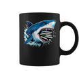 Kids Shark With School Books Back To School Shark Lovers Graphic Print Coffee Mug