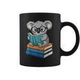Koala Reading Book Glasses Bookworm Librarian Graphic Print Coffee Mug