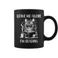 Leave Me Alone I'm Reading Nerdy Cat Drink Coffee Read Book For Men Women Graphic Print Coffee Mug