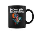 Let's Eat Kids Punctuation Saves Books Grammar Graphic Print Coffee Mug