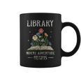 Library Where Adventure Begins Books Librarian Lover Graphic Print Coffee Mug