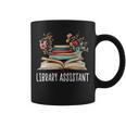 Library Assistant Messy Bun Library Book Reader Graphic Print Coffee Mug