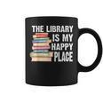 The Library Is My Happy Place Book Lover Tshirt Graphic Print Coffee Mug