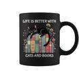 Life Is Better With Cats And Books Cute Cat Lover Graphic Print Coffee Mug Life Is Better With Cats And Books Cute Cat Lover Graphic Print Coffee Mug