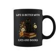 Life Is Better With Cats And Books Cute Cat Lover For Men Women Kids Graphic Print Coffee Mug Life Is Better With Cats And Books Cute Cat Lover For Men Women Kids Graphic Print Coffee Mug