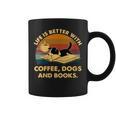 Life Is Better With Coffee Dogs And Books Graphic Print Coffee Mug Life Is Better With Coffee Dogs And Books Graphic Print Coffee Mug