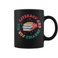 Literacy And Justice For All Groovy Reading Book Lover Graphic Print Coffee Mug