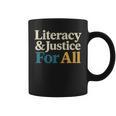 Literacy Justice For All Stop Book Banning Protect Librarian Graphic Print Coffee Mug