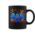 Little Ghost Coffee Tee Spooky Season Ghost Reading Book Graphic Print Coffee Mug
