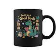 Lost In a Good Book Cute Reading Dinosaur Illustration Graphic Print Coffee Mug Lost In a Good Book Cute Reading Dinosaur Illustration Graphic Print Coffee Mug