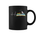 Love Books Heartbeat Reading Book Bibliophile Avid Reader Graphic Print Coffee Mug