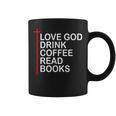Love God Drink Coffee Read Books Lover Jesus Cross Christian Graphic Print Coffee Mug