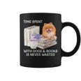 Love Reading Books And Pomeranian Dog Watercolor Art Graphic Print Coffee Mug