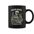 Maybe Books Are Addicted To Me Skeleton Reader Retro Graphic Print Coffee Mug Maybe Books Are Addicted To Me Skeleton Reader Retro Graphic Print Coffee Mug