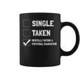 Mentally Dating A Fictional Character Book Lover Graphic Print Coffee Mug