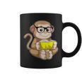 Monkey Nerd Book Glasses Graphic Print Coffee Mug