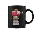 Monkey Reading Books And Drinking Tea Graphic Print Coffee Mug