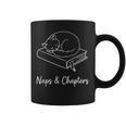 Naps And Chapters Sleeping Cat On Book Line Art Graphic Print Coffee Mug Naps And Chapters Sleeping Cat On Book Line Art Graphic Print Coffee Mug