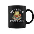 All I Need Is Books And Cats Mom Who Loves Reading Cat Lover Graphic Print Coffee Mug